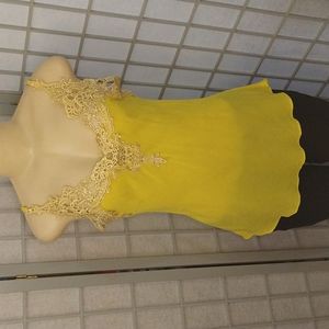 Yellow spaghetti strap blouse